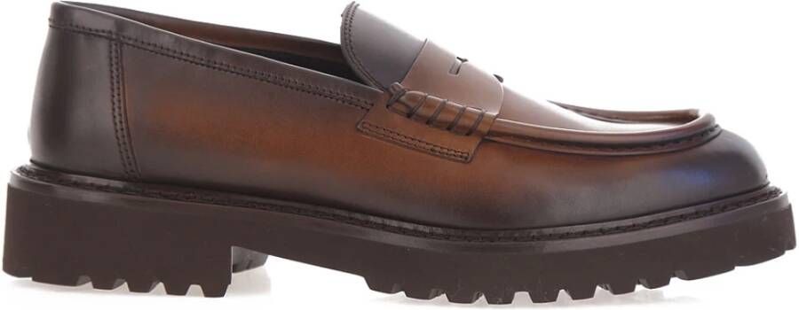 Doucal's Donkerbruine platte schoenen Brown Heren