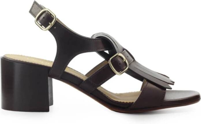Doucal's Sandalen DUNKELBRAUNE SANDALE MIT ABSATZ in bruin
