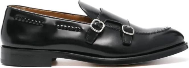 Doucal's Double Buckle Horse Nero Leren Schoenen