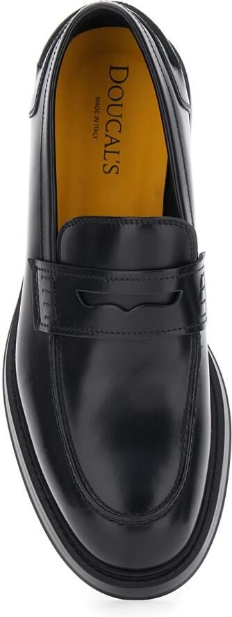 Doucal's Zwarte Penny Moccasins met Verhoogde Stiksels Black Heren - Foto 2