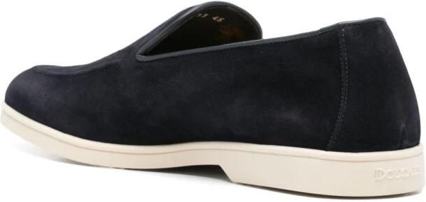 Doucal's Blauwe leren ballerina`s met a delvormige neus