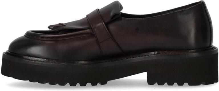 Doucal's Donkerbruine Loafer met Franje en Gesp Brown Dames