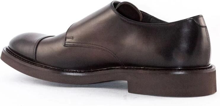 Doucal's Donkerbruine Leren Dubbele Gesp Schoenen