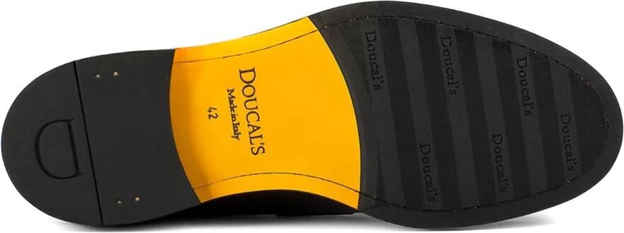 Doucal's Donkerbruine leren instapper met dienbladstiksels - Foto 3
