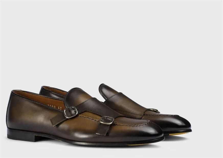 Doucal's Donkerbruine leren loafer met dubbele gesp