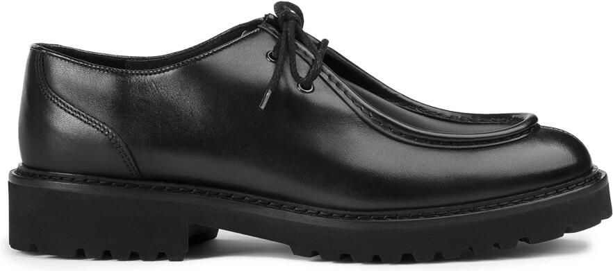 Doucal's Elegante Zwarte Leren Veterschoenen