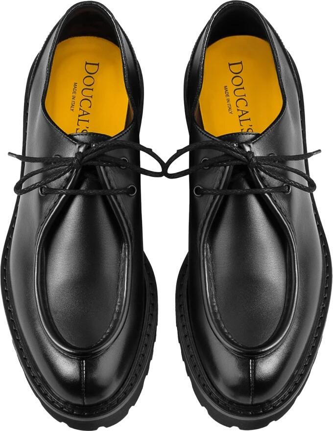 Doucal's Elegante Zwarte Leren Veterschoenen - Foto 2