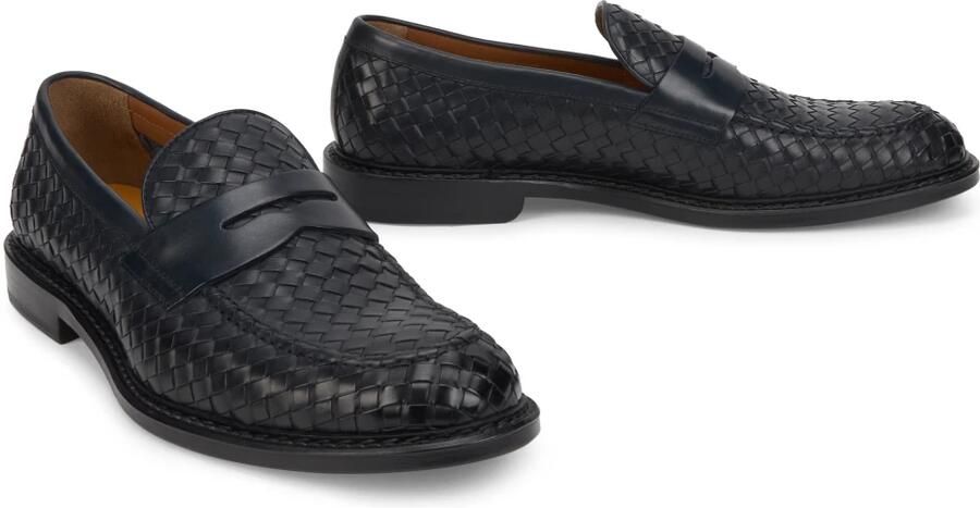 Doucal's Herens loafer van geweven leer | blauw Blue Heren - Foto 3
