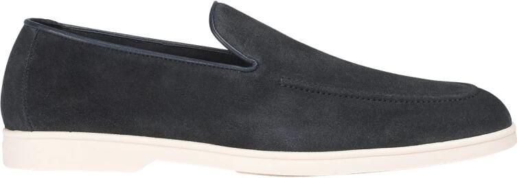 Doucal's Heren suède instapper blauw