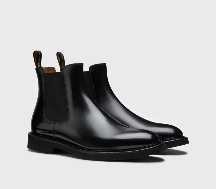 Doucal's Heren leren beatles enkellaars | zwart Black