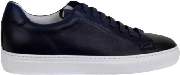 Doucal's Minimalistisch Design Zwarte Leren Sneakers