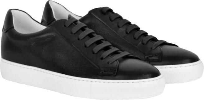 Doucal's Minimalistisch Design Zwarte Leren Sneakers