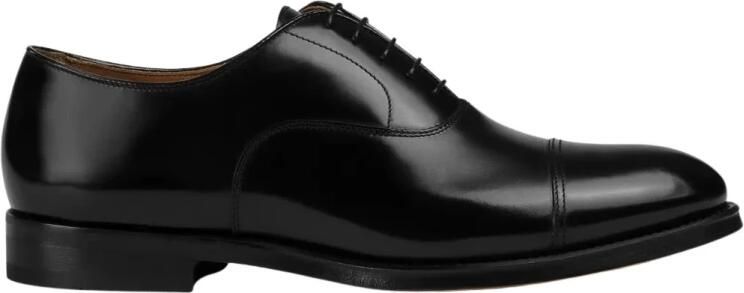 Doucal's Zwarte leren veterschoenen voor zakelijk gebruik