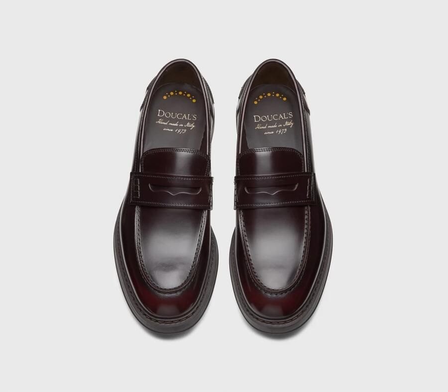 Doucal's Bordeauxrode Leren Loafers Iconisch Ontwerp Red Heren - Foto 2