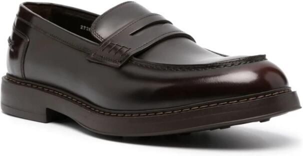 Doucal's Penny Loafers van leer met amandelvormige neus - Foto 3
