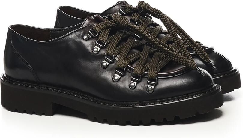 Doucal's Platte Veterschoenen van Kalfsleer Donkerbruin