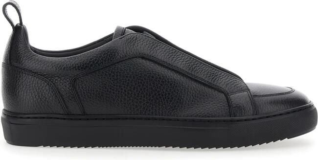 Doucal's Heren sneaker van geschuurd leer | zwart Black Heren