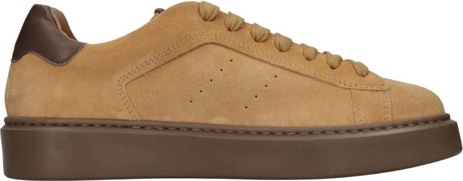 Doucal's Suède en leren sneaker voor heren | mosterd Yellow - Foto 4