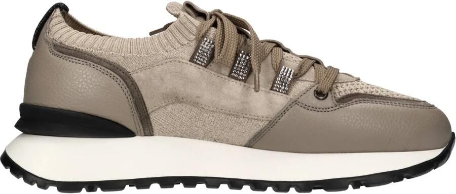 Doucal's Dames leren suède en technische stof sneaker |sand- Beige - Foto 4