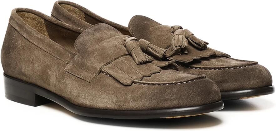 Doucal's Suède Mocassin met Franjes en Kwastjes van Leer