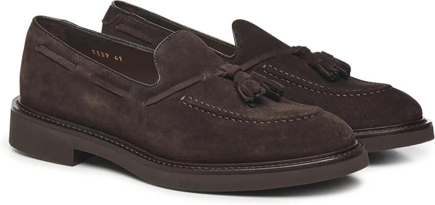 Doucal's Suède Platte Schoenen Donkerbruin Italië