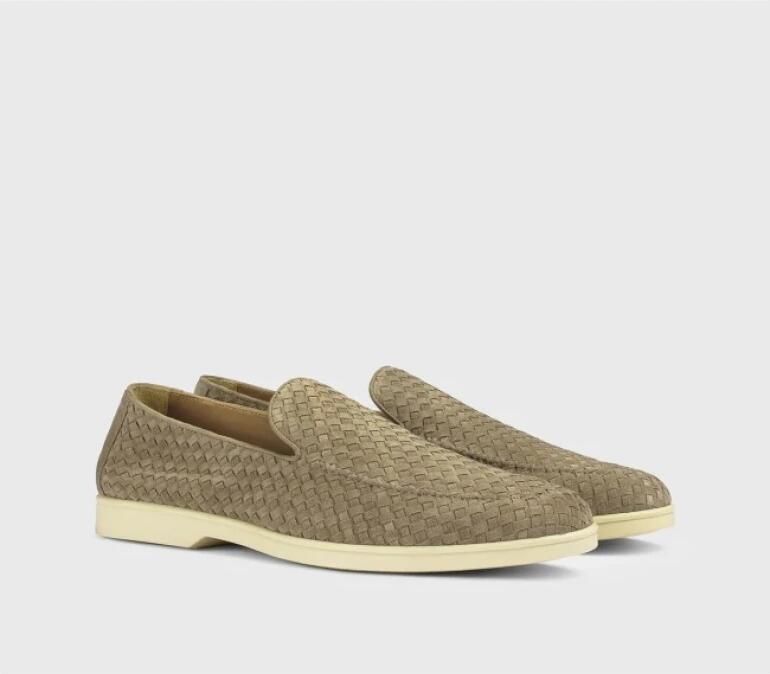 Doucal's Taupe Gevlochten Leren Loafer