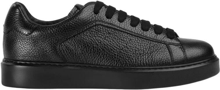 Doucal's Heren sneaker van geborsteld leer | zwart Black