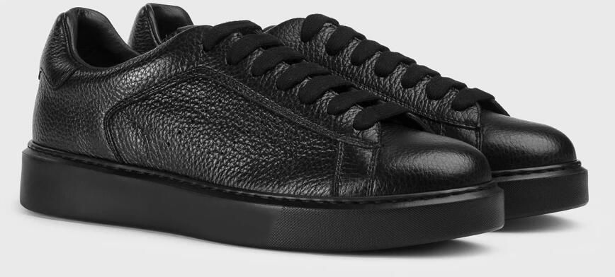 Doucal's Heren sneaker van geborsteld leer | zwart Black - Foto 4