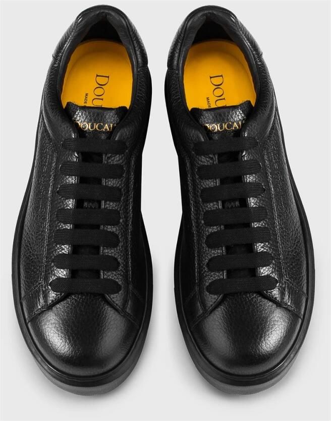 Doucal's Heren sneaker van geborsteld leer | zwart Black - Foto 3