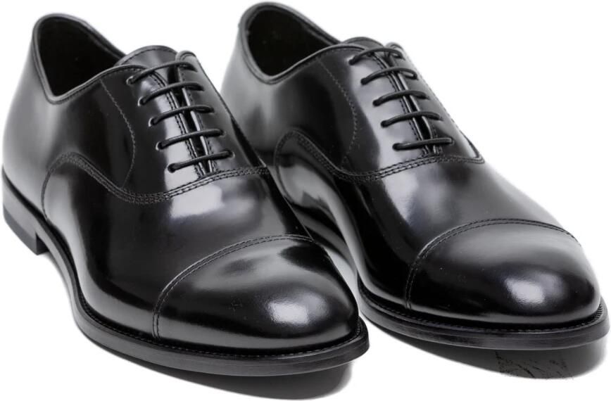 Doucal's Heren leren veterschoenen | zwart Black