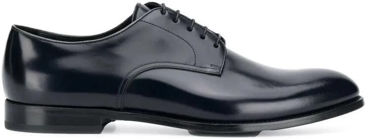Doucal's Blauwe Derby veterschoenen van geborsteld kalfsleer Blue Heren