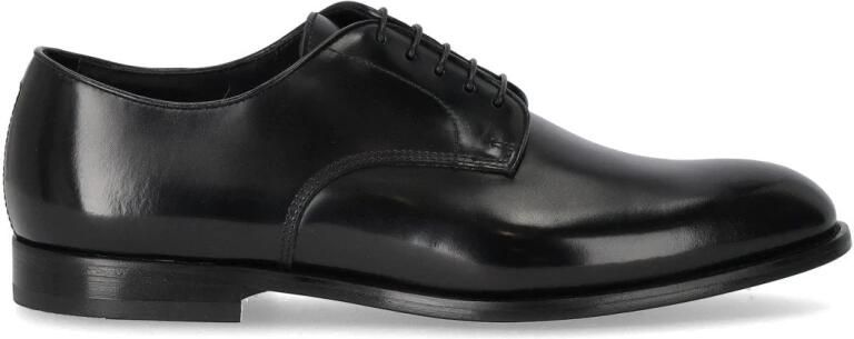 Doucal's Zwart leren Derby Horse Lace Up