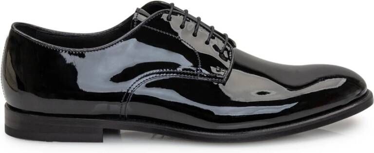 Doucal's Zwarte lakleren veterschoenen Black Heren