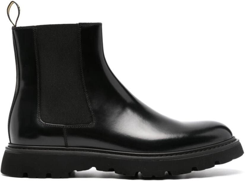 Doucal's Zwarte Leren Beatles Stijl Instappers
