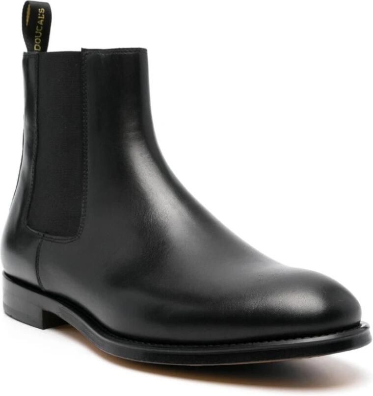 Doucal's Zwarte leren Chelsea boots
