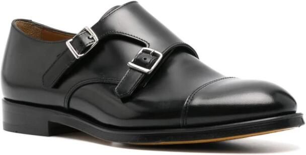 Doucal's Zwarte Leren Monnik Schoenen