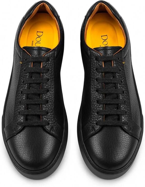 Doucal's Zwarte Leren Veterschoenen