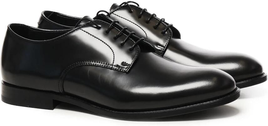 Doucal's Zwarte Leren Veterschoenen