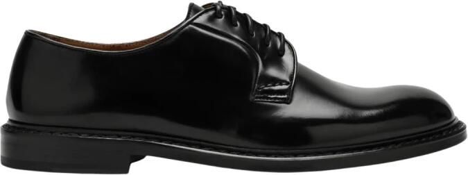 Doucal's Zwarte leren veterschoenen