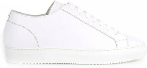 Doucal's Eric Sneakers Puur Wit Leer met Terry Cloth Veters White Heren