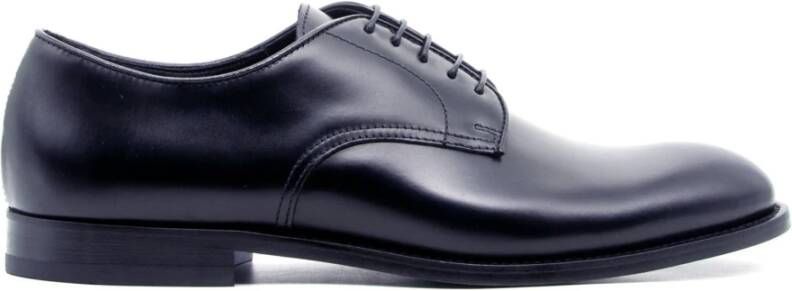 Doucal's Elegante Blauwe Leren Derby Schoenen Blue Heren