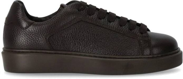 Doucal's Gehamerd Ebbenhout Leren Sneaker