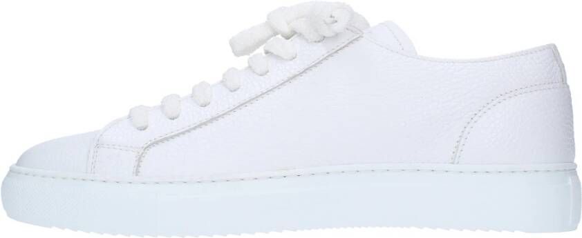 Doucal's Eric Sneakers Puur Wit Leer met Terry Cloth Veters Wit Heren