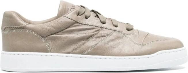 Doucal's Geperforeerde Leren Sneakers voor Heren Beige Heren