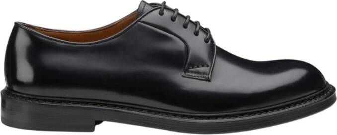 Doucal's Zwarte leren veterschoenen Black Heren