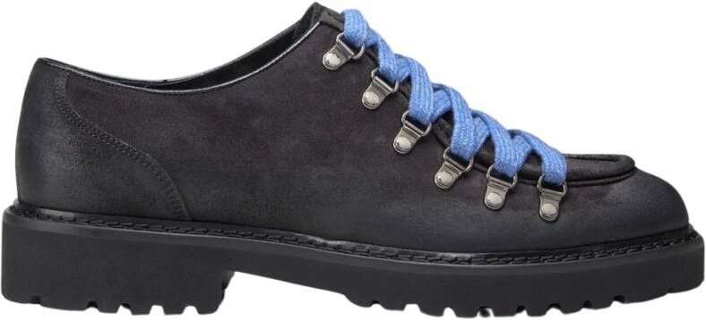 Doucal's Heren suède veterschoen | houtskool grijs Gray Heren