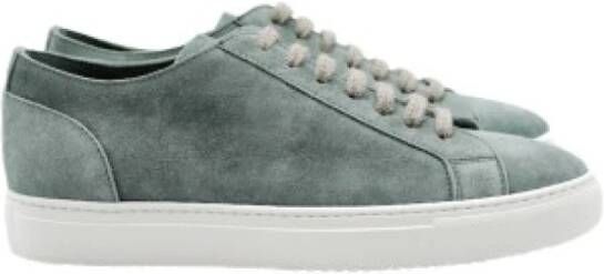 Doucal's Groene Lage Top Suède Sneakers Blauw Heren