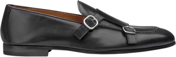 Doucal's Heren gesp loafer in leer | zwart Black Heren