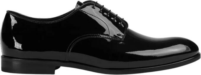 Doucal's Heren lakleren Derby veterschoen | zwart