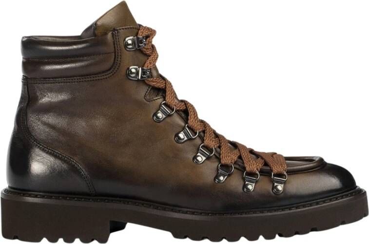 Doucal's Bruine Track Enkellaarzen voor Moderne Mannen Brown Heren